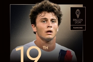 2025年金球奖第22名：20岁若奥-内维斯，生涯首次提名